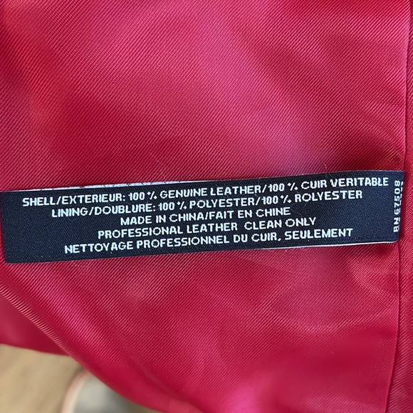 Red genuine leather coat by Jones NY ,size S. NWOT. - Picture 6 of 11